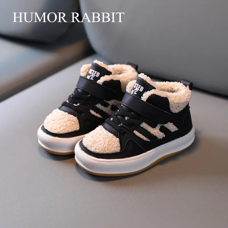 Winter Children Snow Boots for Boys Girls Fashion Kids Outdoor Sneakers Ankle Booties Warm Plush Running Sports Kids Shoes