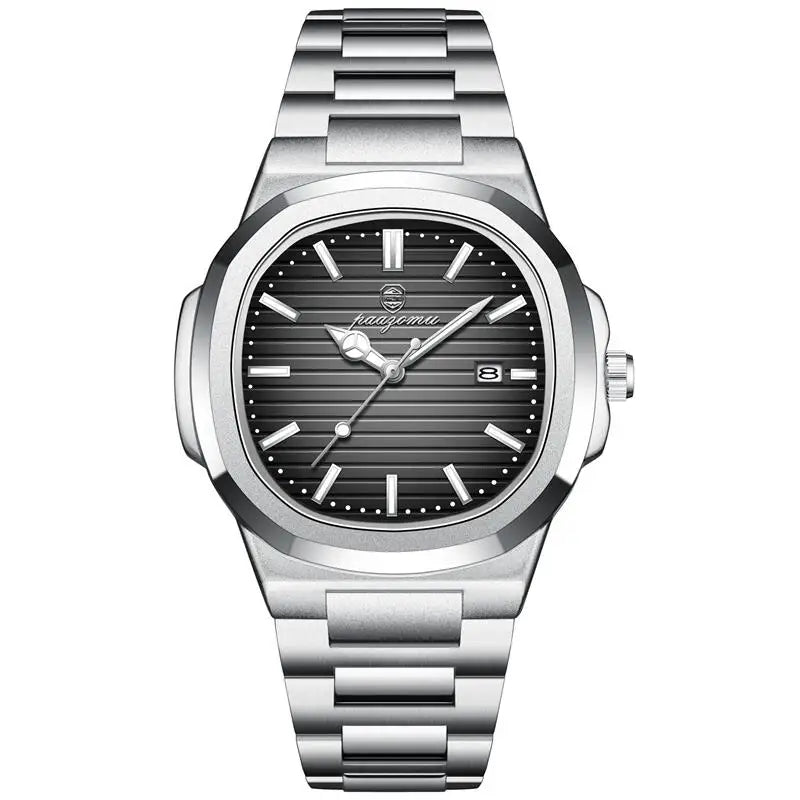 PAAZOMU Business Casual Quartz Wristwatch Men Waterproof Luminous Hands Classic Durable Strap Fashion Watch for Work Daily Life