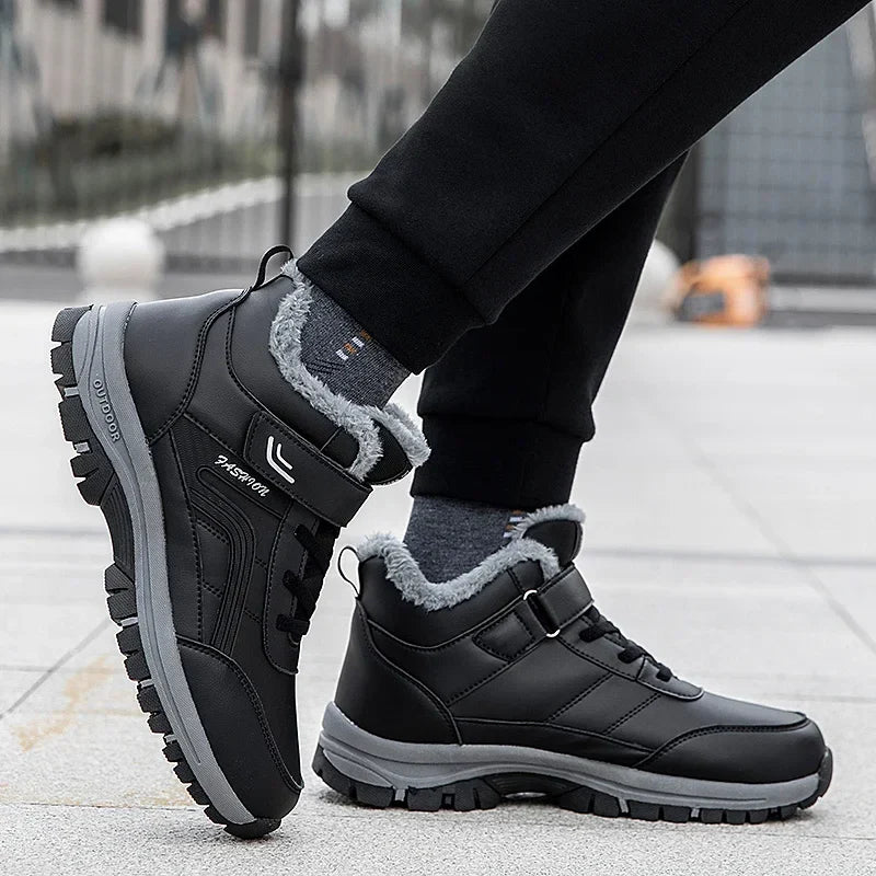Mens Waterproof Winter Snow Boots – Warm Durable Outdoor Shoes