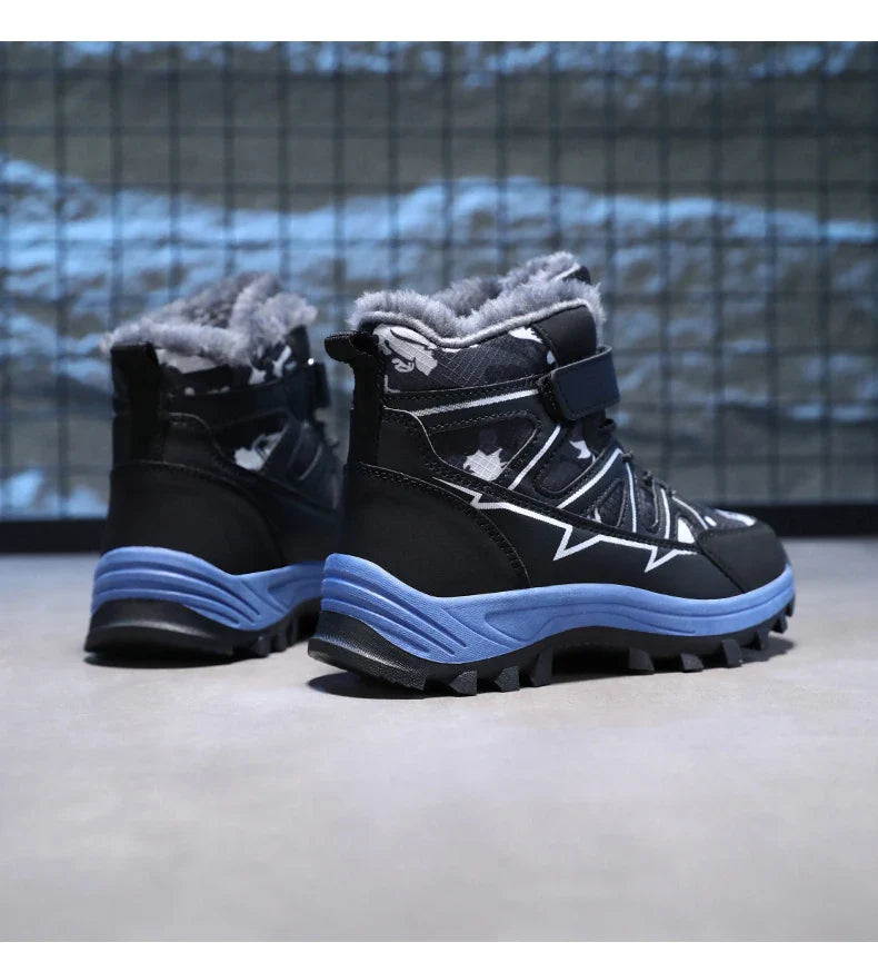 Kids Boots Winter Warm Waterproof Snow Boots for Children Casual Outdoor Sneakers Winter Plush Lining High-top Sports Shoes