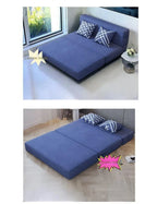 Folding sofa bed dual-purpose small apartment living room bedroom tatami rental house lazy sofa accompanying bed anti-fall pad