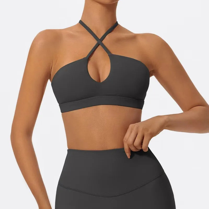 Hearuisavy Summer Gym Top Women Ultra Soft Fabrics Push Up Sports Bra Yoga Clothes Running Breathable Workout Fitness Underwear