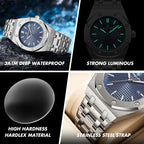 PAAZOMU Luxury Business Man Wristwatch Waterproof Luminous Date Men Watch Stainless Steel Fashion Quartz Watches For Men Reloj