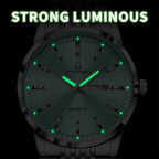 PENGAGAR Luxury Watch For Man Waterproof Luminous Date Week Stainless Steel Men Watch Casual Quartz Men's Watches Male Clock+box