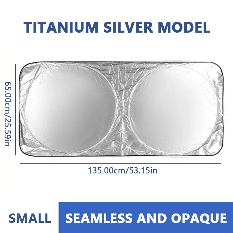 SEAMETAL Car Windshield Sun Shade Cover Front Window Sun Visor Protection Foldable Car Curtains for Summer Cooling UV Refletive