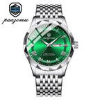 PAAZOMU Top Original Men Watch Waterproof Luminous Date Rectangle Man Wristwatch Mesh Stainless Steel Men's Quartz Watches Male