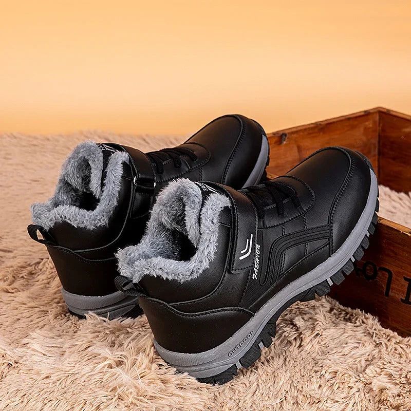 Mens Waterproof Winter Snow Boots – Warm Durable Outdoor Shoes