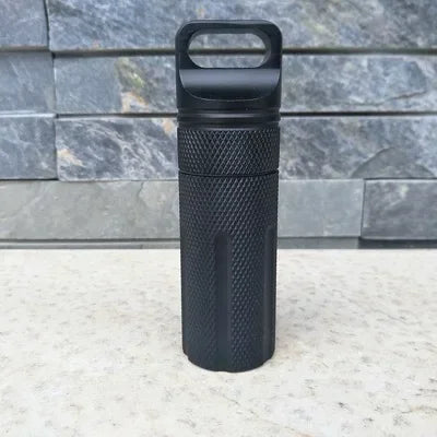 Aluminium Survival Pill Bottle | Waterproof Emergency First Aid Container