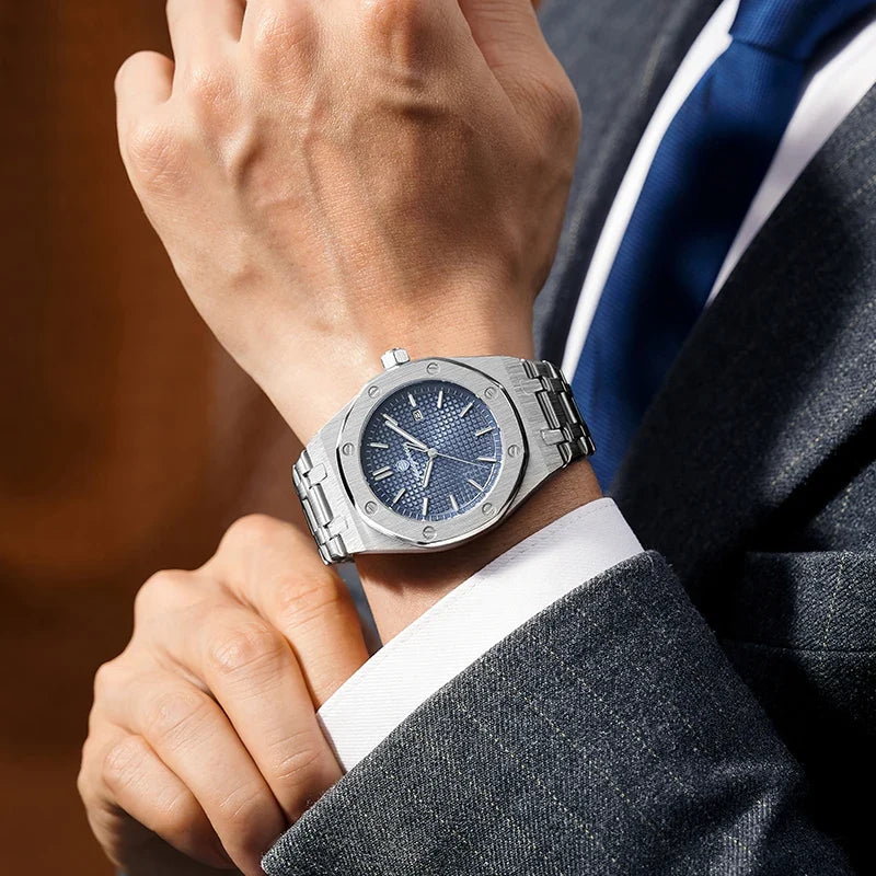 PAAZOMU Luxury Business Man Wristwatch Waterproof Luminous Date Men Watch Stainless Steel Fashion Quartz Watches For Men Reloj
