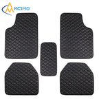 Kcimo 5Pcs Car Floor Mats Universal PU Leather Waterproof Auto Foot Pad Protector Automobile Interior Car Interior Accessories