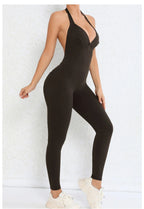 Backless Gym Jumpsuit Sport Overalls Women Nylon Yoga Workout Clothes for Women Fitness Clothing Gym Sets Womens Outfits