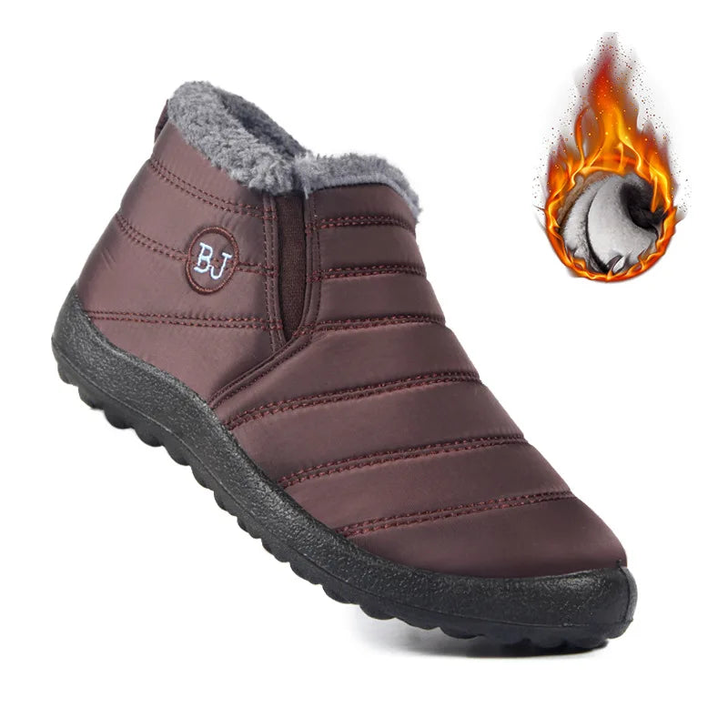 Snow Women Boots Fashion Unisex Shoes Slip On Platform Shoes For Women Ankle Boots Waterproof Plush Winter Shoes Botas Mujer
