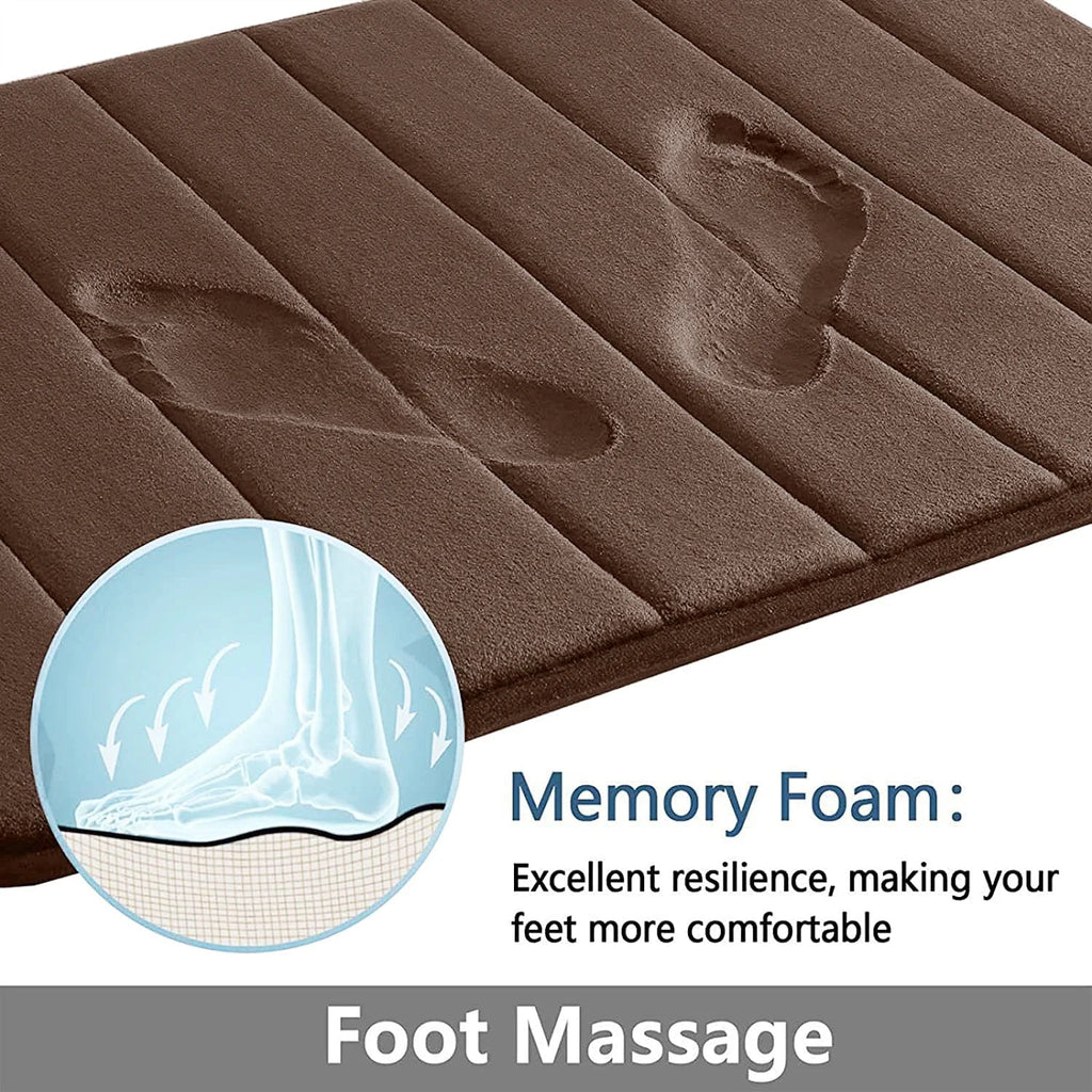Super Absorbent Memory Foam Bath Mat – Non-Slip Bathroom Rug