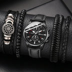 New Hip Hop Mens Fashion Watches Luxury Male Clock Wristwatch Sport MensWrist Watch Bracelet Set Relogio Masculino