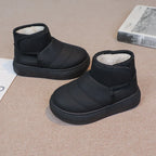 2025 Kids Winter Snow Boots Plush Fur Lined Non-Slip Leather Shoes for Boys And Girls Little Girl Outdoor Short Boots