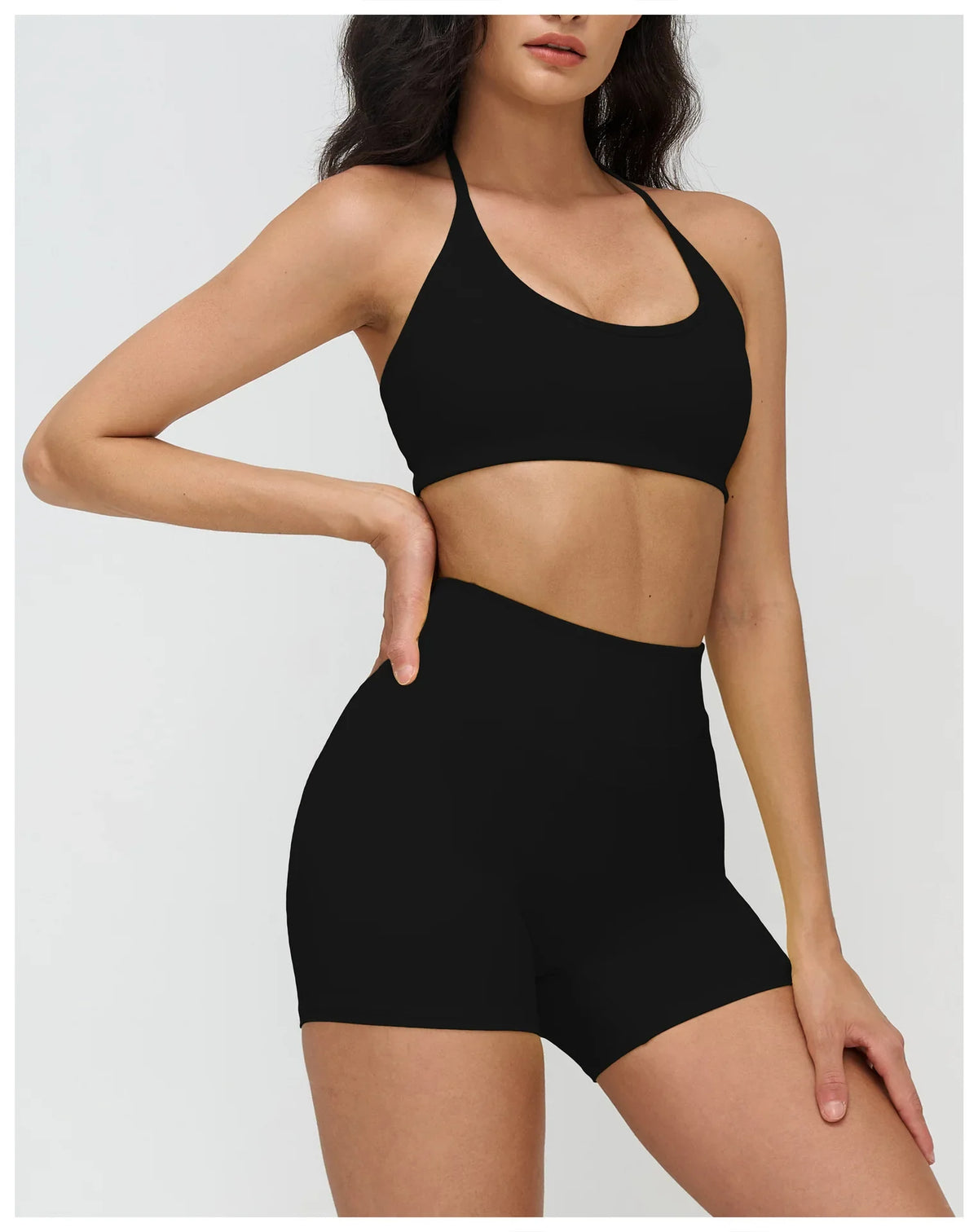 Neck Hanging Sports Bra High Support Women Push Up Bra Summer Gym Clothes Fitness Halter Top Quick Dry Running Workout Underwear
