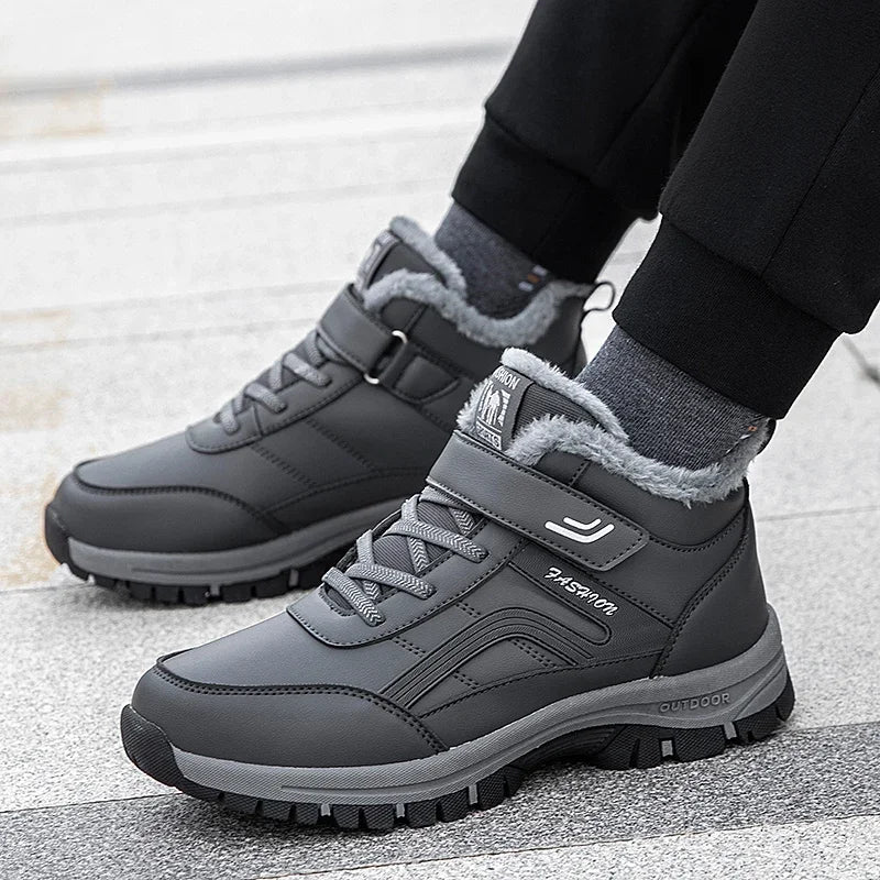 Mens Waterproof Winter Snow Boots – Warm Durable Outdoor Shoes