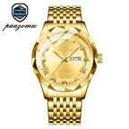 PAAZOMU Top Original Men Watch Waterproof Luminous Date Rectangle Man Wristwatch Mesh Stainless Steel Men's Quartz Watches Male