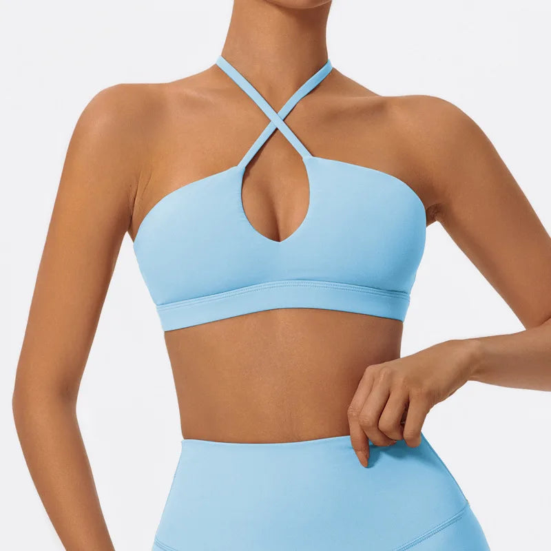 Hearuisavy Summer Gym Top Women Ultra Soft Fabrics Push Up Sports Bra Yoga Clothes Running Breathable Workout Fitness Underwear
