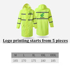 Hi Vis Rain Jacket Reflective Safety Long Rain Coat for Men And Women
