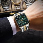 POEDAGAR Top Luxury Male Wristwatch Waterproof Luminous Stainless Steel Men Watch Chronograph Date Business Quartz Men's Watches