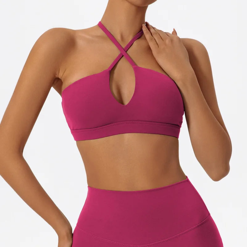Hearuisavy Summer Gym Top Women Ultra Soft Fabrics Push Up Sports Bra Yoga Clothes Running Breathable Workout Fitness Underwear