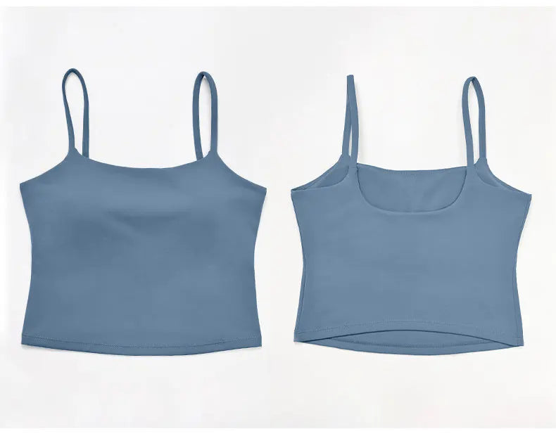 NCLAGEN GYM Tank Top With Built In Bra women's Yoga clothing  running Square Neck fitness vest beautiful back sports Workout