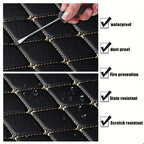 Kcimo 5Pcs Car Floor Mats Universal PU Leather Waterproof Auto Foot Pad Protector Automobile Interior Car Interior Accessories