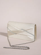 Hand Clutch Bag & Evening Clutch Bag for Women | Sparkling Crystal Rope Ruched Handbags & Glitter Envelope Purse for Party Girls