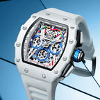 Luxury Watch Men's ONOLA Fashion Casual  Multifunctional Silicone Tape Waterproof Quartz Watch White
