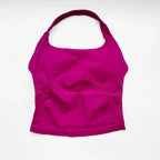 NCLAGEN Gym Halter Top Woman longline strappy tank Padded yoga clothing Fitness workout Running Activewear pilates clothes