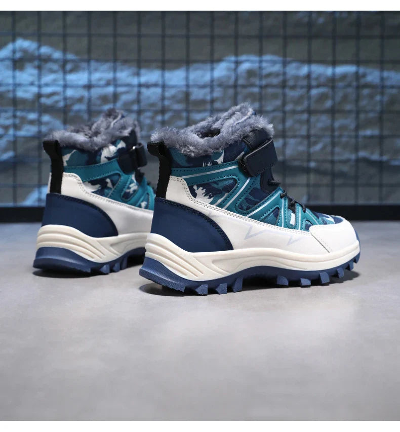 Kids Boots Winter Warm Waterproof Snow Boots for Children Casual Outdoor Sneakers Winter Plush Lining High-top Sports Shoes