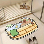 VIKAMA Cute Cartoon Bear Carpet Kitchen Rug Doormat Welcome Mat Bathroom Mat Rug For Bedroom Carpet For Live Room Home Dec