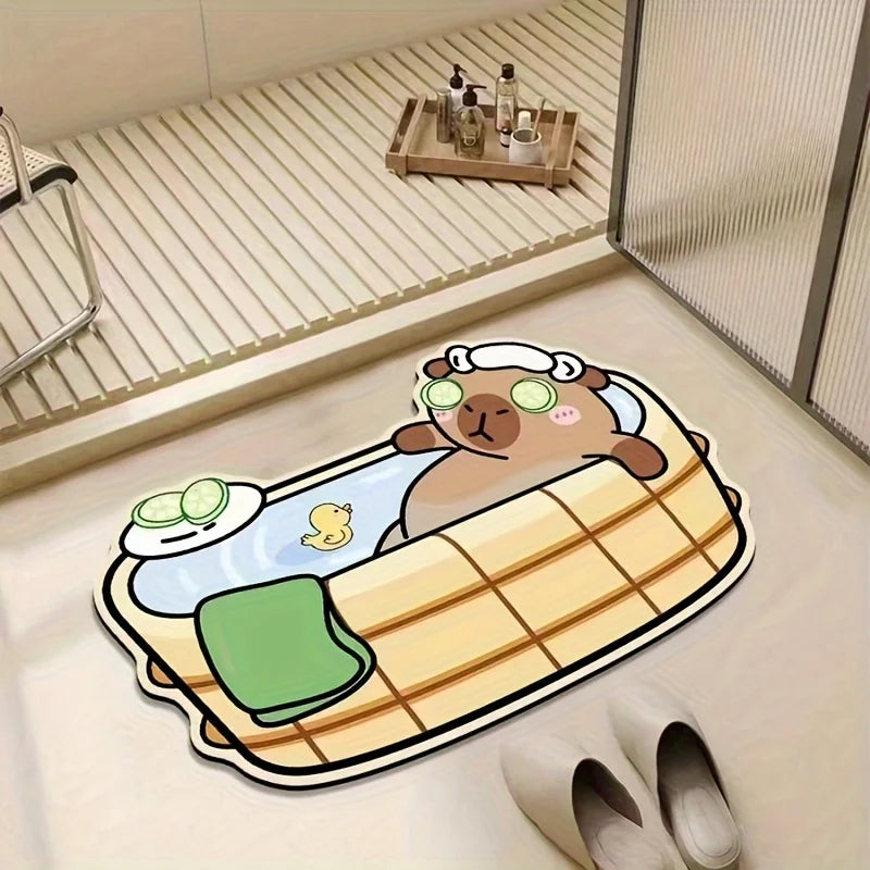 VIKAMA Cute Cartoon Bear Carpet Kitchen Rug Doormat Welcome Mat Bathroom Mat Rug For Bedroom Carpet For Live Room Home Dec