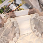 XL-3XL Big Size Women Lace Panties Summer Transparent Hollow Briefs Female  Lingerie Sexy Underwear Breathable Underpants New