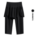 DRUR Yoga Shorts Women Summer Five-Quarter Athletic Shorts Elastic Waist Running Workout Short Leggings For Ladies Sport Shorts