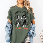 Salem Witch Cocktail Club All Hallows Eve Spooky Halloween Spirits Celebration Comfort Colors Tee