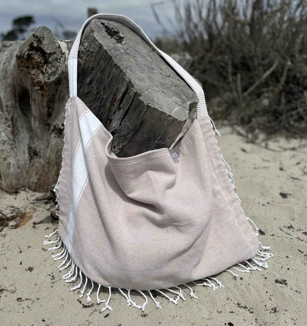3 in 1 Turkish Cotton Beach Bag, Towel and Chair Cover (Solid Collection)