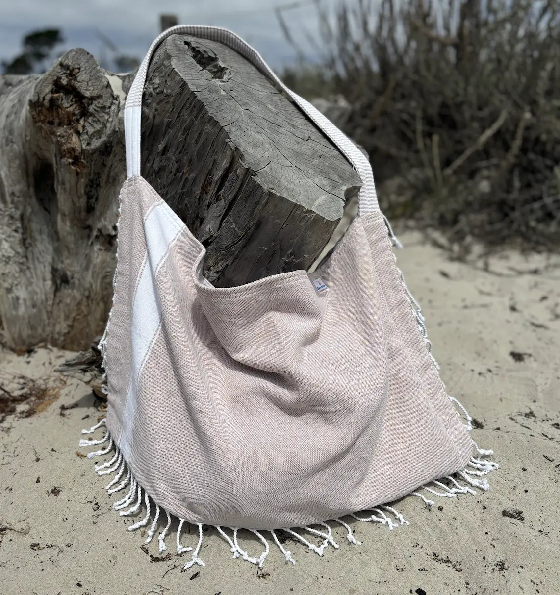 3 in 1 Turkish Cotton Beach Bag, Towel and Chair Cover (Solid Collection)