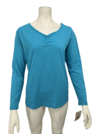 Goodnight Kiss Womens Long Sleeve Pajama PJ Top, Size Medium