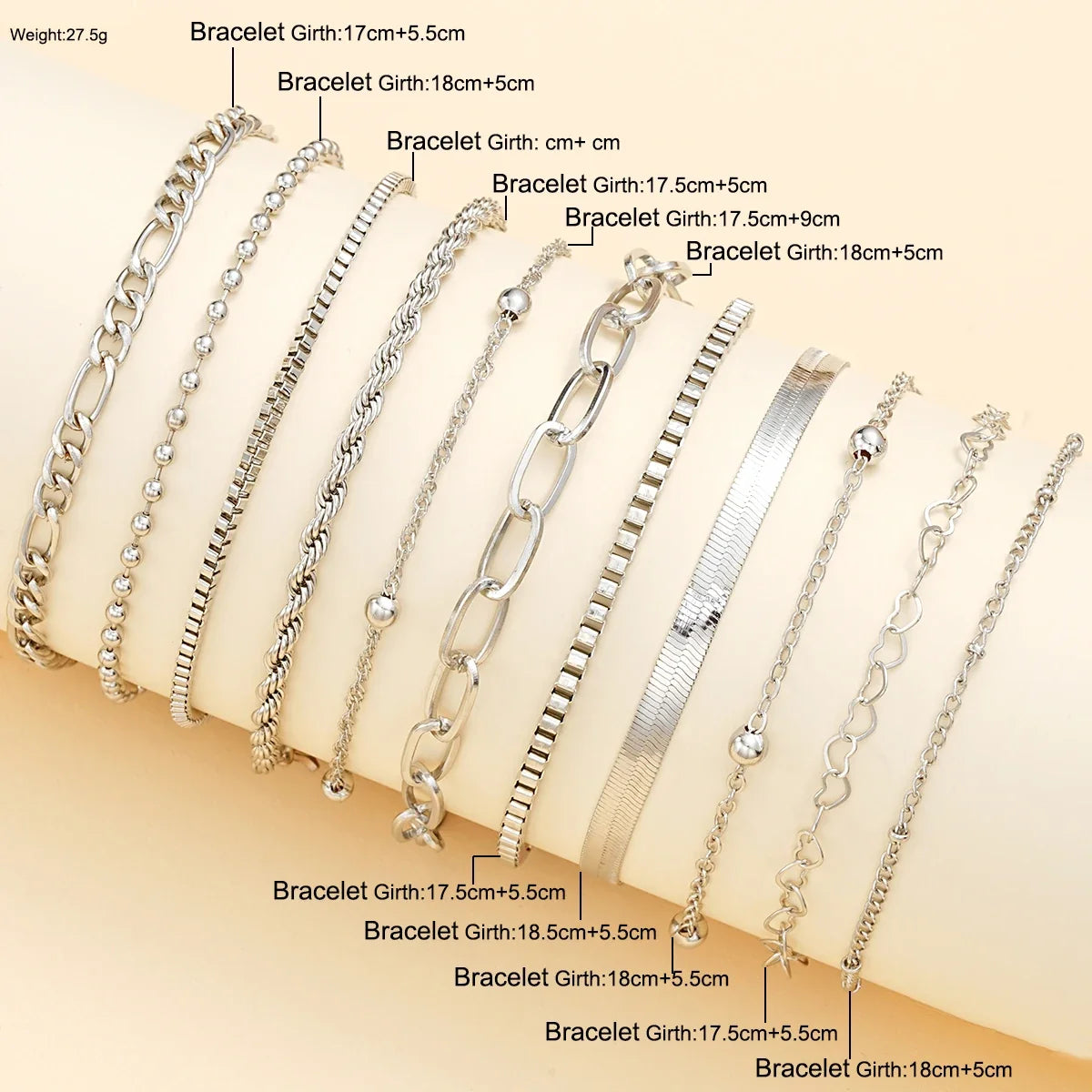 11Pcs/Set Boho Twisted Flat Snake Chain Anklet for Women Summer Beach Vintage Barefoot Ankle Bracelet On Leg Jewelry Accessories