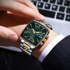 POEDAGAR Top Luxury Male Wristwatch Waterproof Luminous Stainless Steel Men Watch Chronograph Date Business Quartz Men's Watches