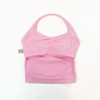 NCLAGEN Gym Halter Top Woman longline strappy tank Padded yoga clothing Fitness workout Running Activewear pilates clothes