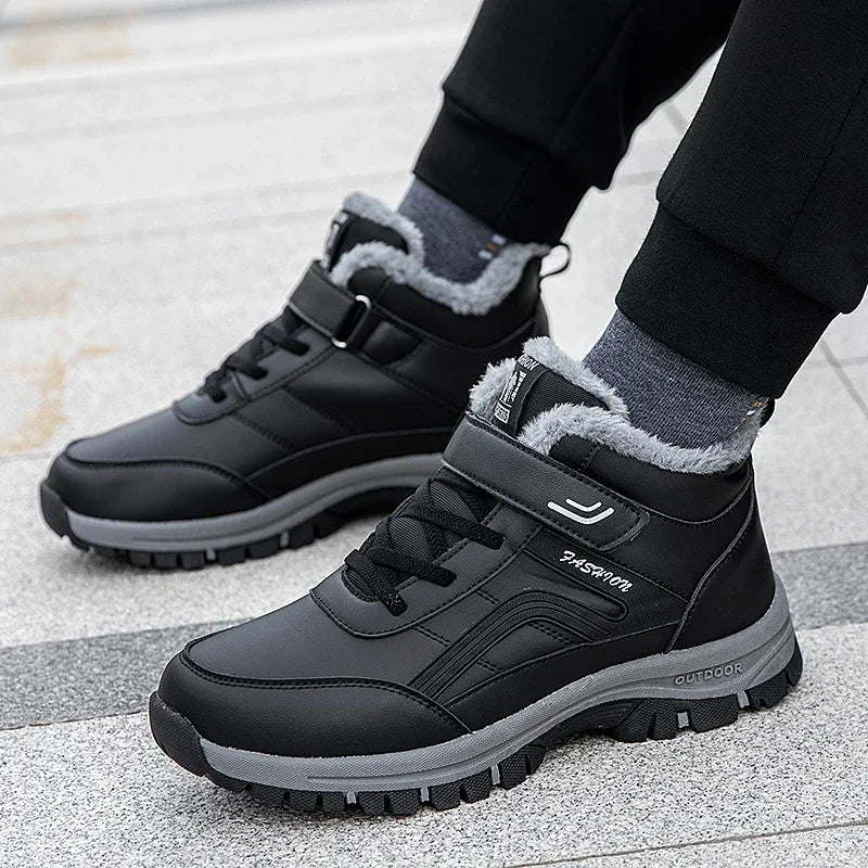 Mens Waterproof Winter Snow Boots – Warm Durable Outdoor Shoes