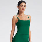 NCLAGEN GYM Tank Top With Built In Bra women's Yoga clothing  running Square Neck fitness vest beautiful back sports Workout