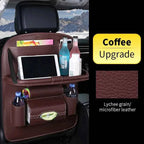 Car Back Seat Organizer Storage Bag with Foldable Table Tray Tablet Holder Tissue Box Auto Back Seat Bag Protector Accessories