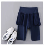 DRUR Yoga Shorts Women Summer Five-Quarter Athletic Shorts Elastic Waist Running Workout Short Leggings For Ladies Sport Shorts