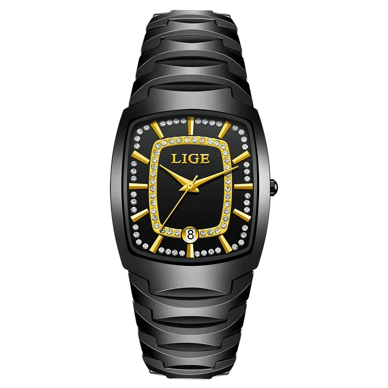Women's White Ceramic Crystal Bracelet Watch Quartz Gift