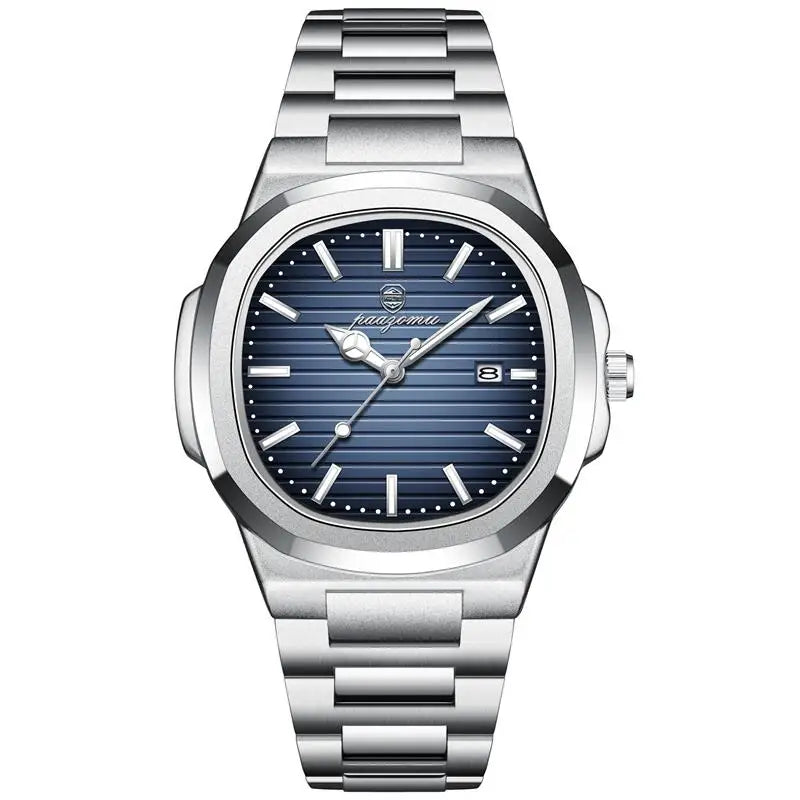PAAZOMU Business Casual Quartz Wristwatch Men Waterproof Luminous Hands Classic Durable Strap Fashion Watch for Work Daily Life