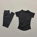 Women's Fitness Sport Crop Top & Yoga Leggings Set - Breathable Athletic Workout Clothing for Gym, Yoga, Running & Daily Exercis